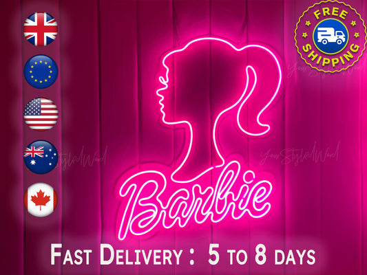 Barbie Portrait Neon LED Sign